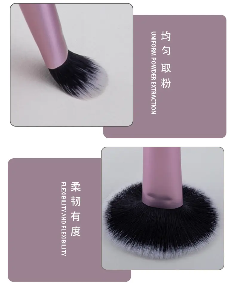 Cross-border 10-Piece Pink Makeup Brush Set with Aluminized Handle β feature 4