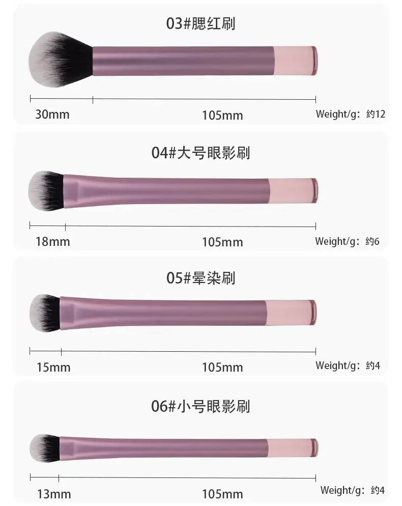 Cross-border 10-Piece Pink Makeup Brush Set with Aluminized Handle β feature 9