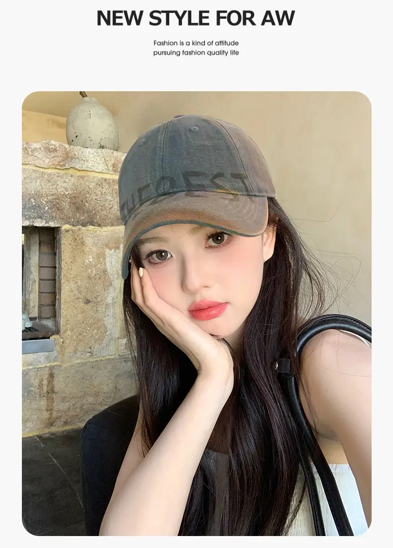 Retro American Style Face Shown Cap Women Sunscreen Wear — feature 10