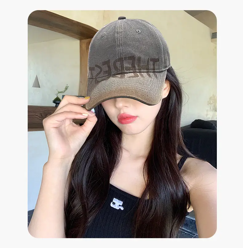 Retro American Style Face Shown Cap Women Sunscreen Wear — feature 13