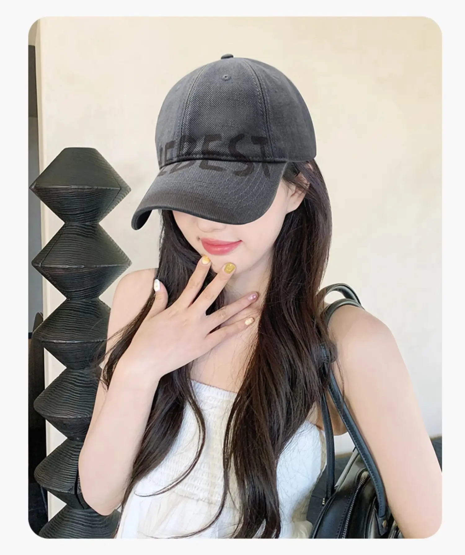 Retro American Style Face Shown Cap Women Sunscreen Wear — feature 14
