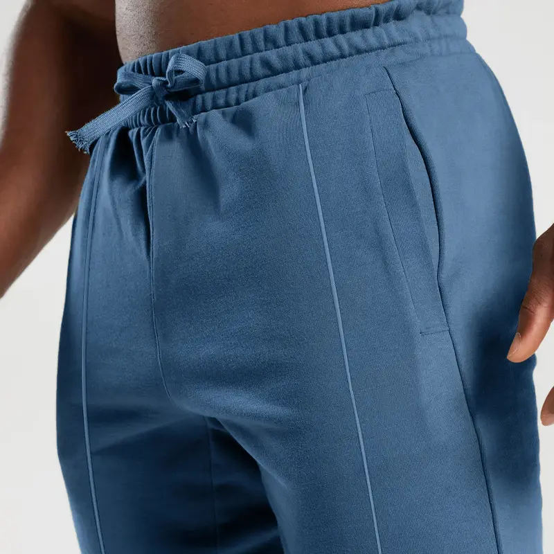 Men's Blue Knitted Casual Pants Spring Summer Loose Leg — feature 20