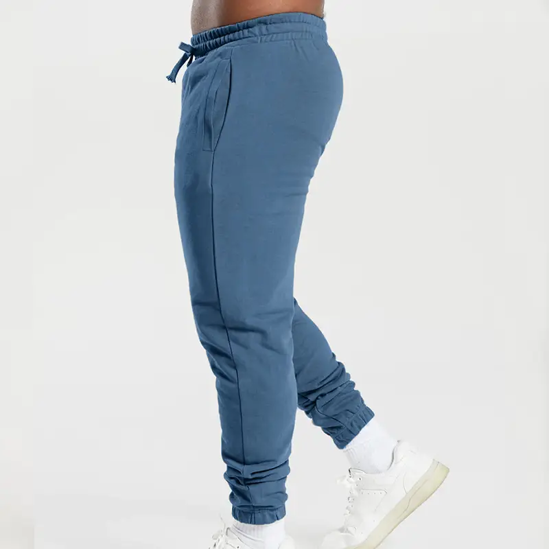 Men's Blue Knitted Casual Pants Spring Summer Loose Leg — feature 21