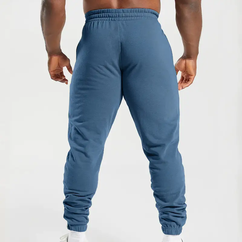 Men's Blue Knitted Casual Pants Spring Summer Loose Leg — feature 23