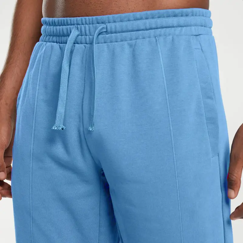 Men's Blue Knitted Casual Pants Spring Summer Loose Leg — feature 28