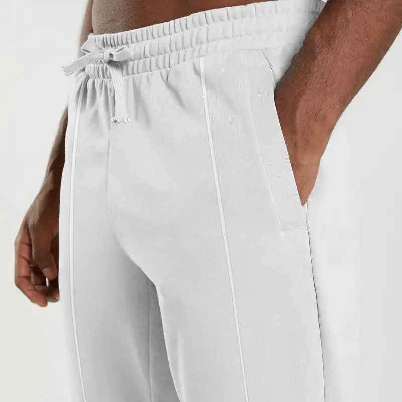 Men's Blue Knitted Casual Pants Spring Summer Loose Leg — feature 4