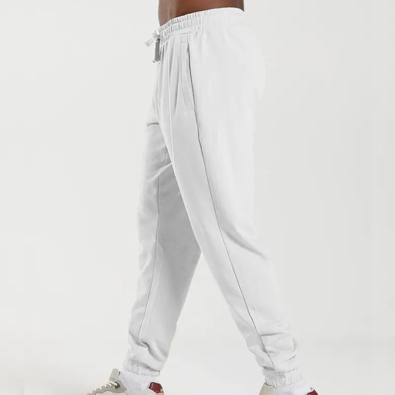 Men's Blue Knitted Casual Pants Spring Summer Loose Leg — feature 5