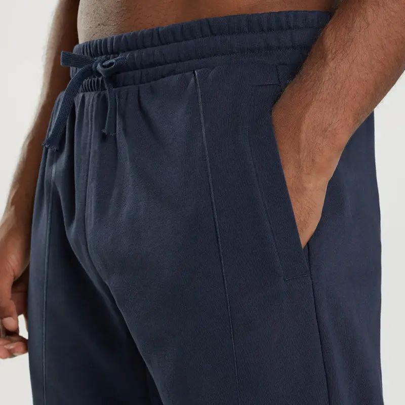 Men's Blue Knitted Casual Pants Spring Summer Loose Leg — feature 8