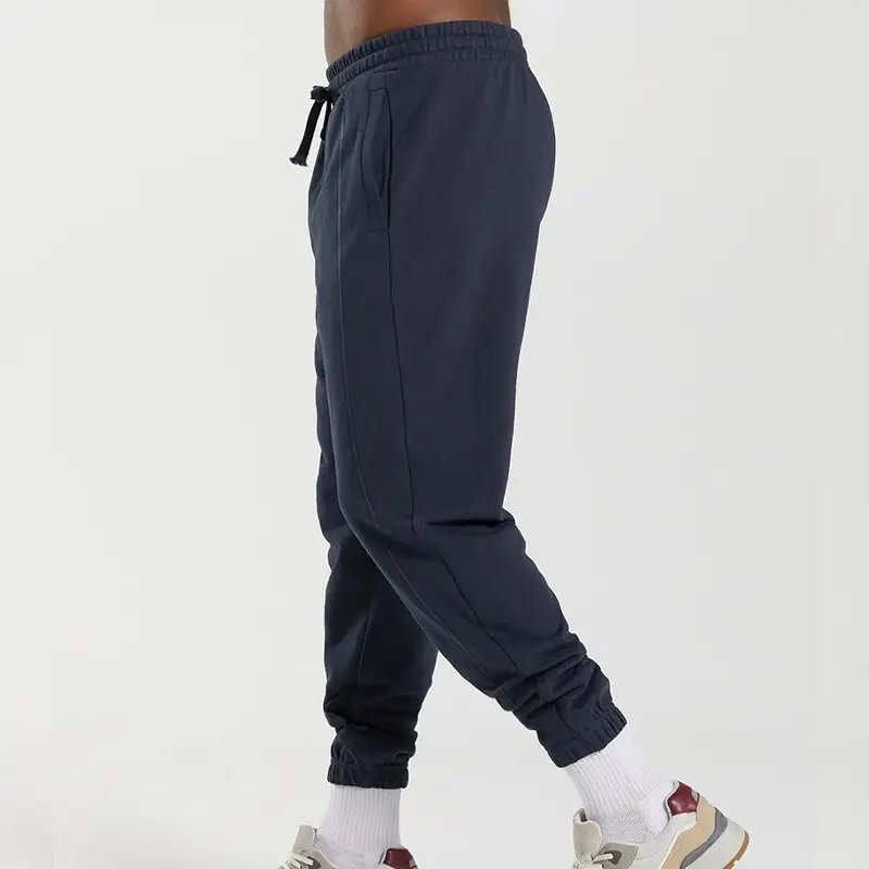 Men's Blue Knitted Casual Pants Spring Summer Loose Leg — feature 9