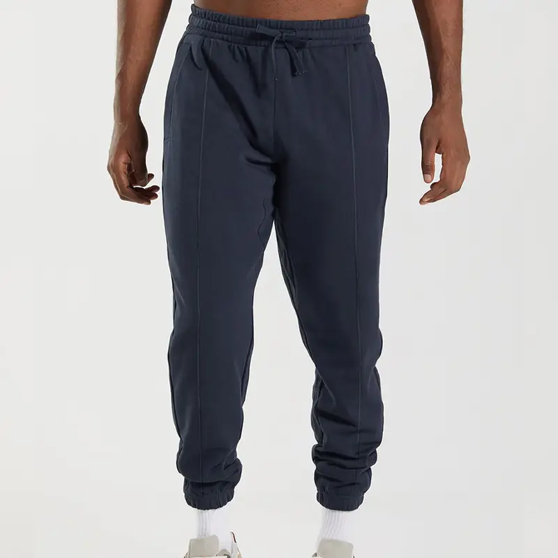 Men's Blue Knitted Casual Pants Spring Summer Loose Leg - Image 2