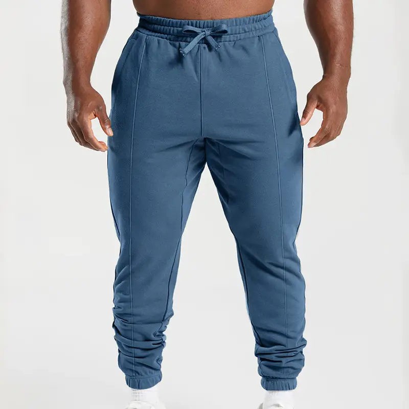 Men's Blue Knitted Casual Pants Spring Summer Loose Leg - Image 5