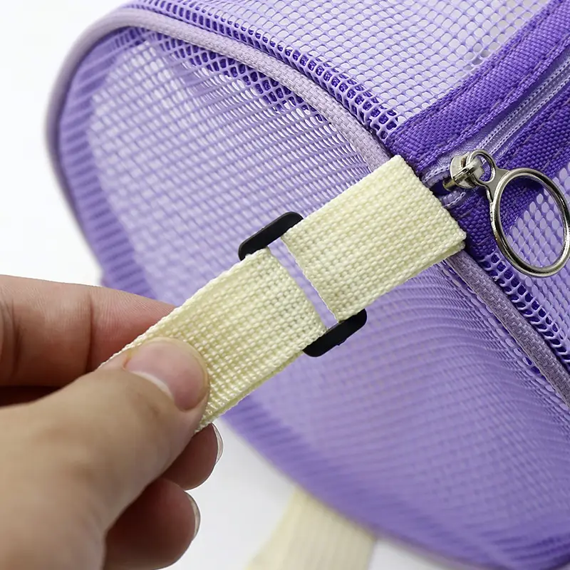 Pink Cute Mesh Cosmetic Bag for Women