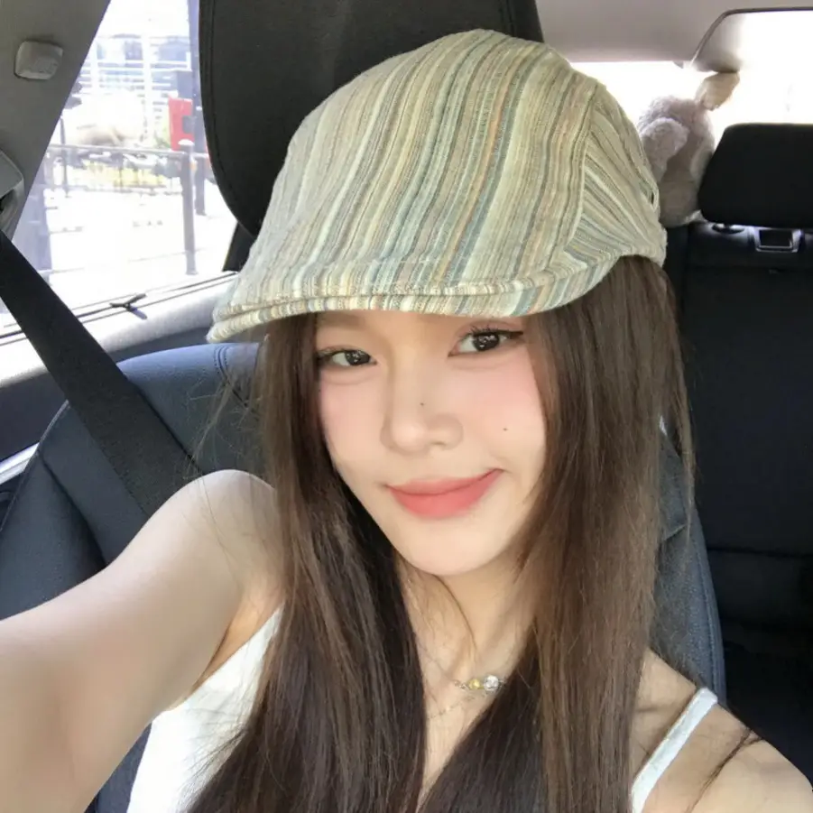 Women's Striped Beret Cap Summer Wear - Image 5