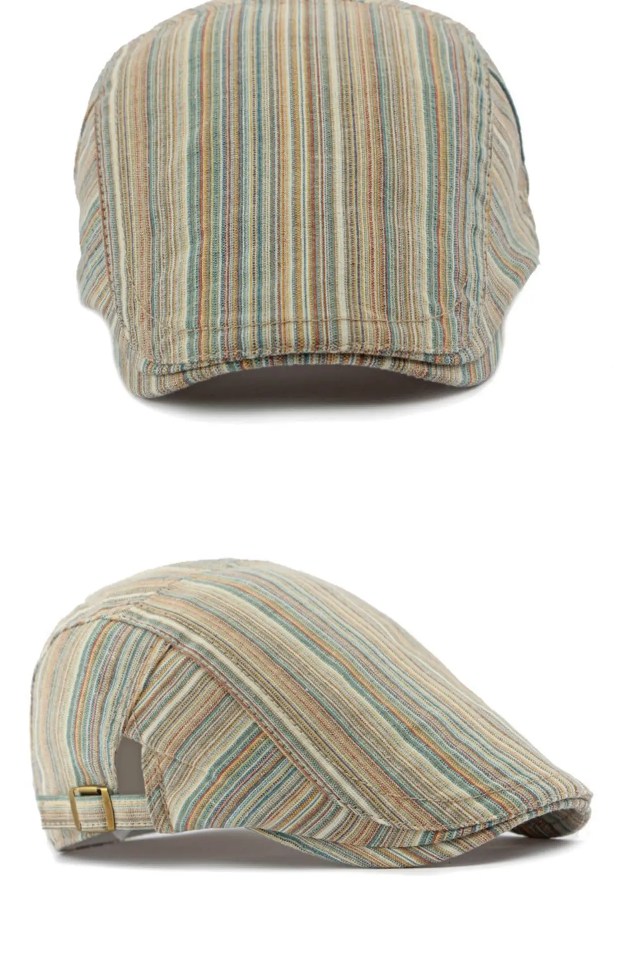 Women's Striped Beret Cap Summer Wear — feature 11