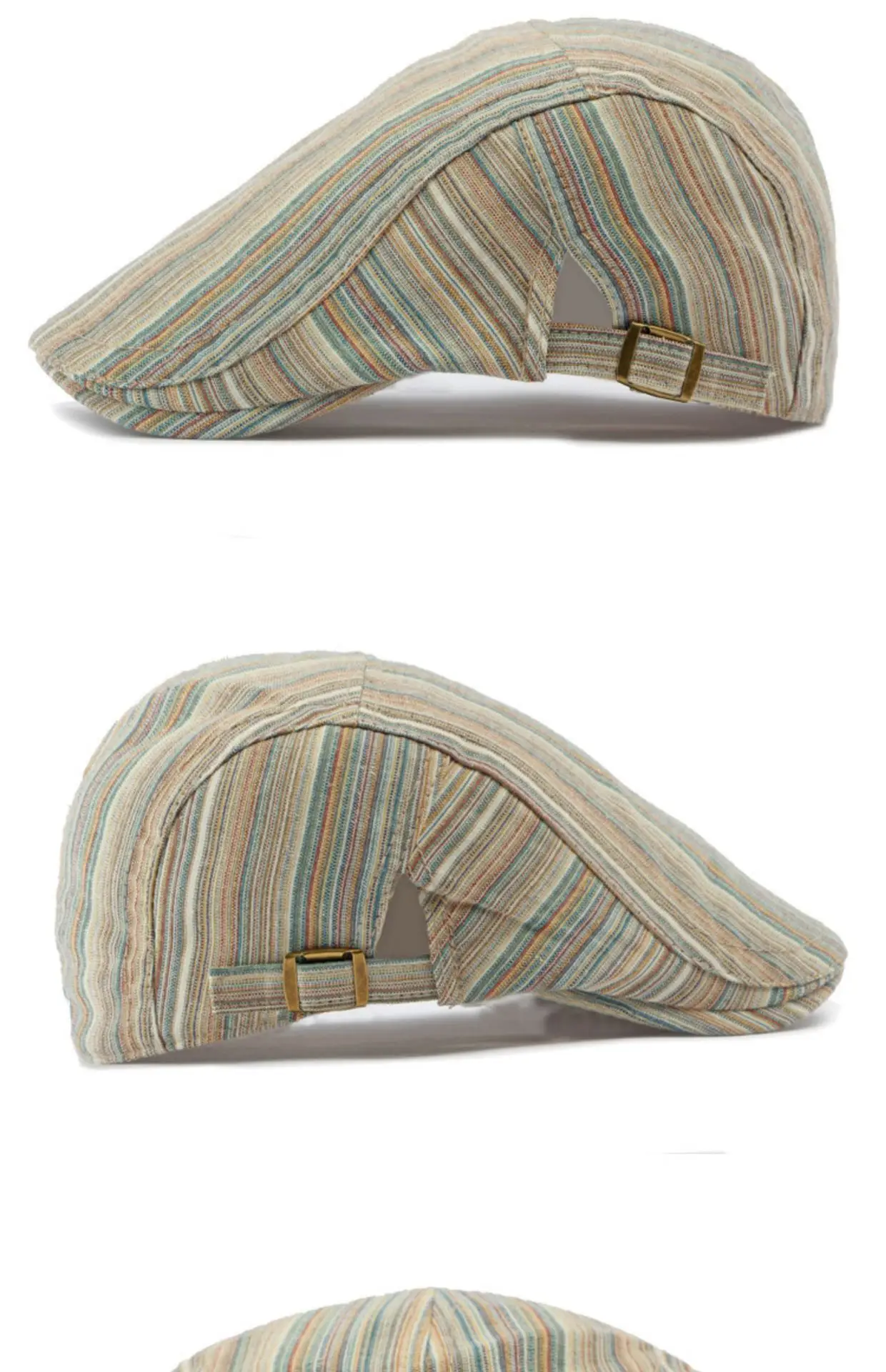 Women's Striped Beret Cap Summer Wear — feature 12