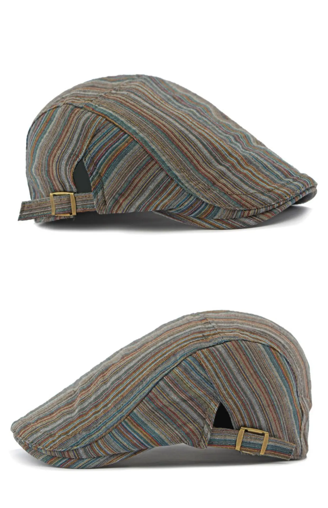 Women's Striped Beret Cap Summer Wear — feature 7