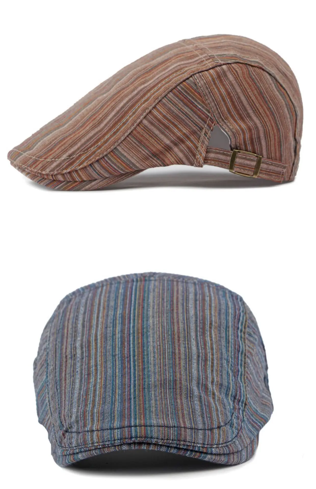 Women's Striped Beret Cap Summer Wear — feature 9