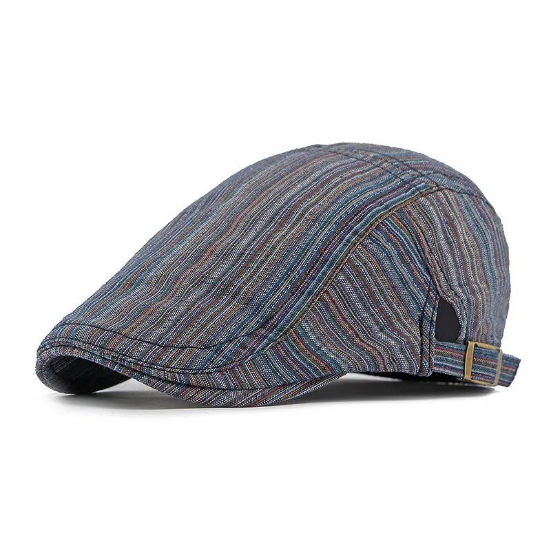 Women's Striped Beret Cap Summer Wear - Image 2