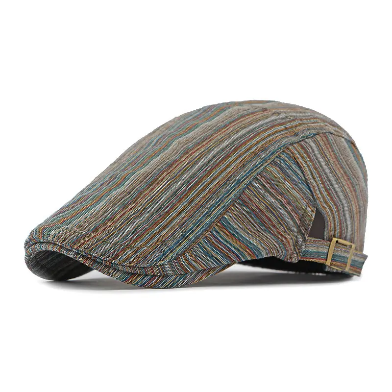 Women's Striped Beret Cap Summer Wear - Image 3