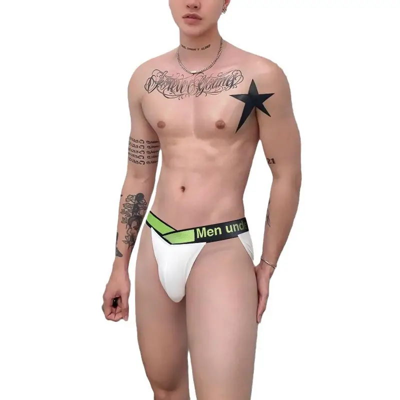 Men's Modal Laser V Belt Underwear Black Blue - Image 14