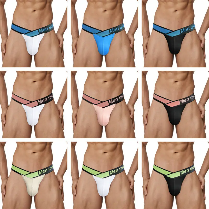 Men's Modal Laser V Belt Underwear Black Blue — feature 18