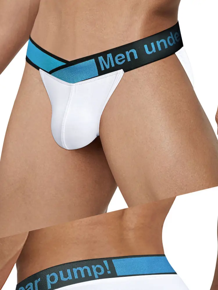 Men's Modal Laser V Belt Underwear Black Blue — feature 35