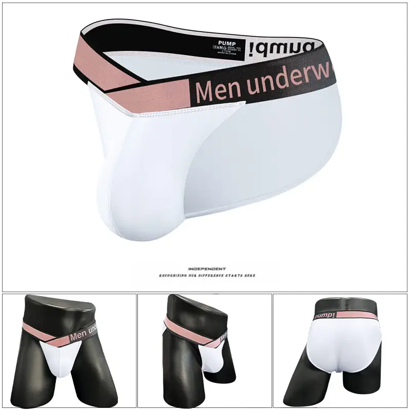 Men's Modal Laser V Belt Underwear Black Blue - Image 3