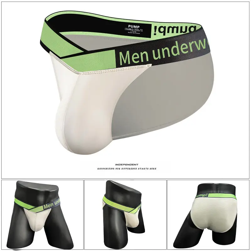 Men's Modal Laser V Belt Underwear Black Blue - Image 4