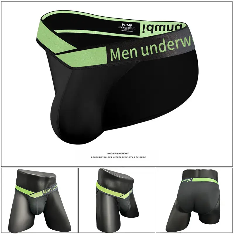 Men's Modal Laser V Belt Underwear Black Blue - Image 5