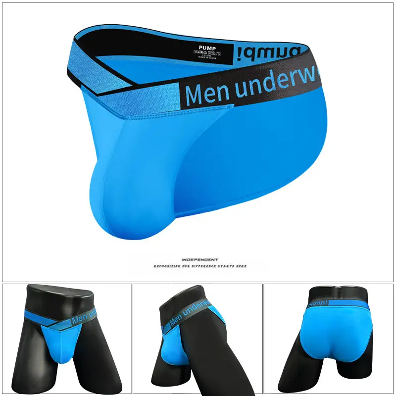 Men's Modal Laser V Belt Underwear Black Blue - Image 7