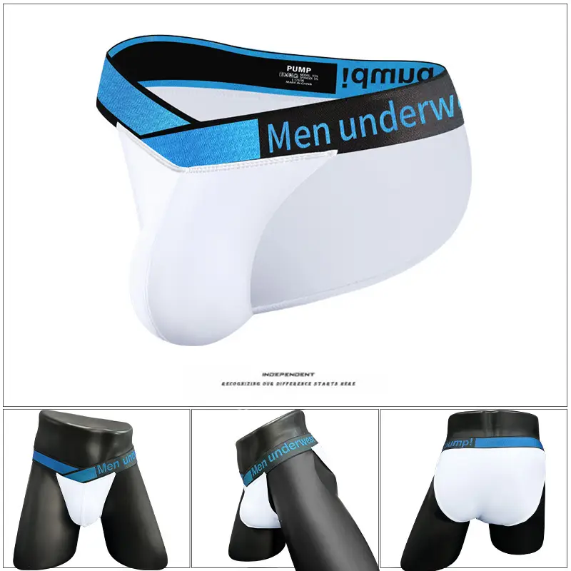 Men's Modal Laser V Belt Underwear Black Blue - Image 9