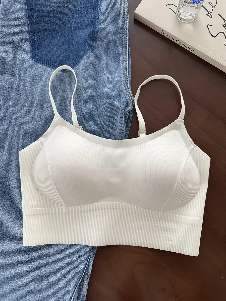 White High-Elastic Seamless Sports Bra Large — feature 11