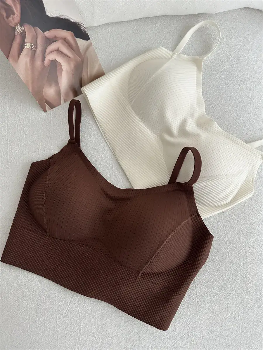 White High-Elastic Seamless Sports Bra Large — feature 2