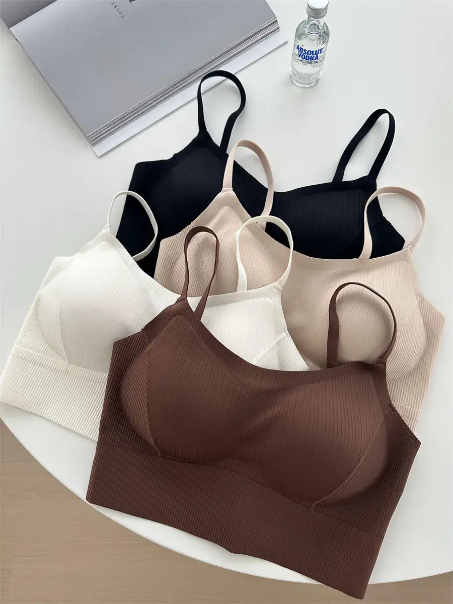 White High-Elastic Seamless Sports Bra Large — feature 3