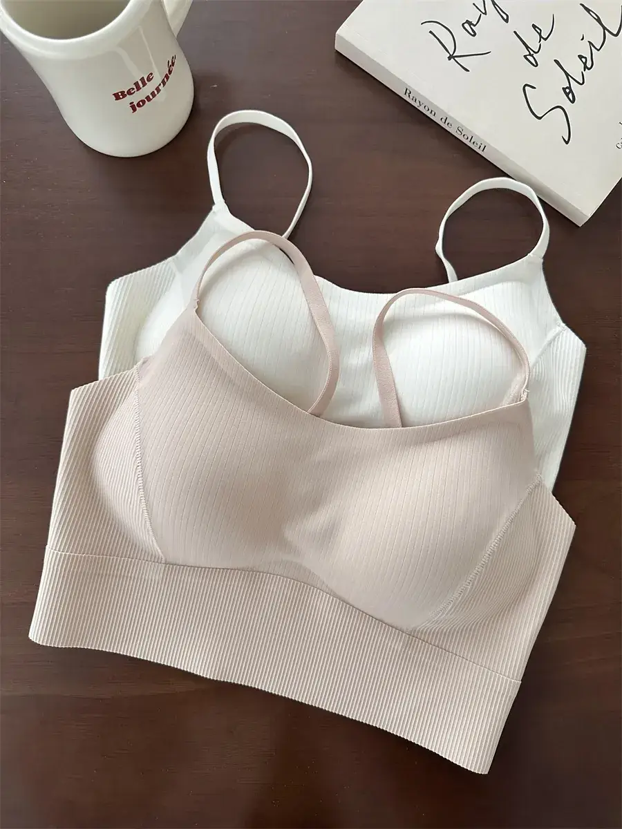 White High-Elastic Seamless Sports Bra Large — feature 7