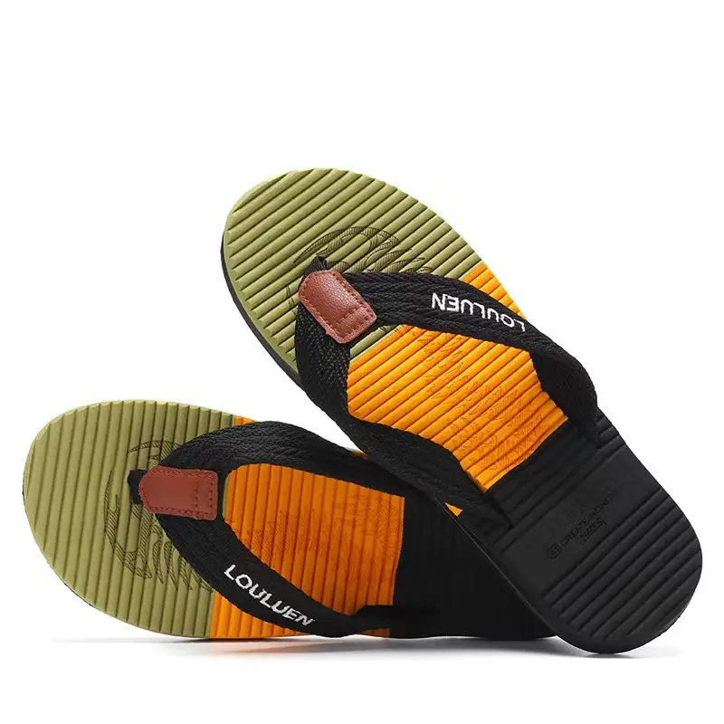 Cross-border flip-flops men's trendy outwear flip-flops summer beach shoes in stock wholesale men slippers