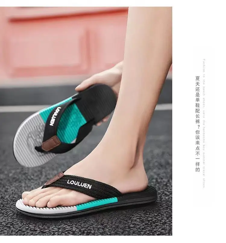 Cross-border flip-flops men's trendy outwear flip-flops summer beach shoes in stock wholesale men slippers — feature 10