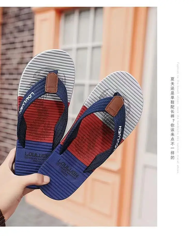 Cross-border flip-flops men's trendy outwear flip-flops summer beach shoes in stock wholesale men slippers — feature 14