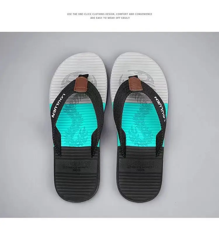 Cross-border flip-flops men's trendy outwear flip-flops summer beach shoes in stock wholesale men slippers — feature 16