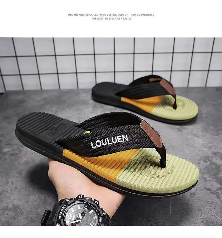 Cross-border flip-flops men's trendy outwear flip-flops summer beach shoes in stock wholesale men slippers — feature 17