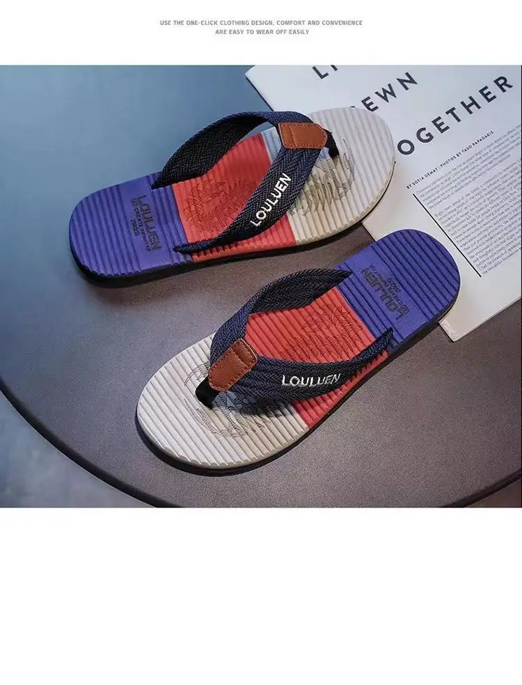 Cross-border flip-flops men's trendy outwear flip-flops summer beach shoes in stock wholesale men slippers — feature 18