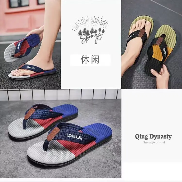Cross-border flip-flops men's trendy outwear flip-flops summer beach shoes in stock wholesale men slippers — feature 3