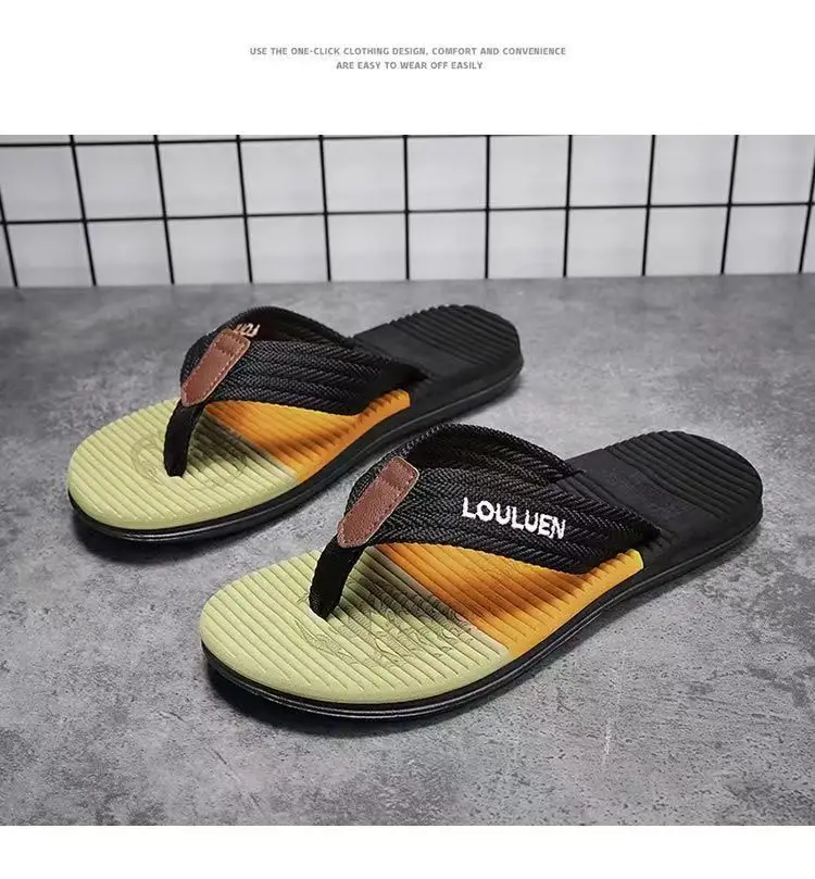 Cross-border flip-flops men's trendy outwear flip-flops summer beach shoes in stock wholesale men slippers — feature 5