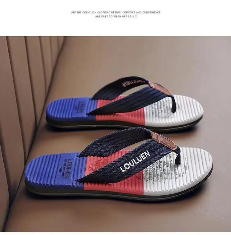 Cross-border flip-flops men's trendy outwear flip-flops summer beach shoes in stock wholesale men slippers — feature 6