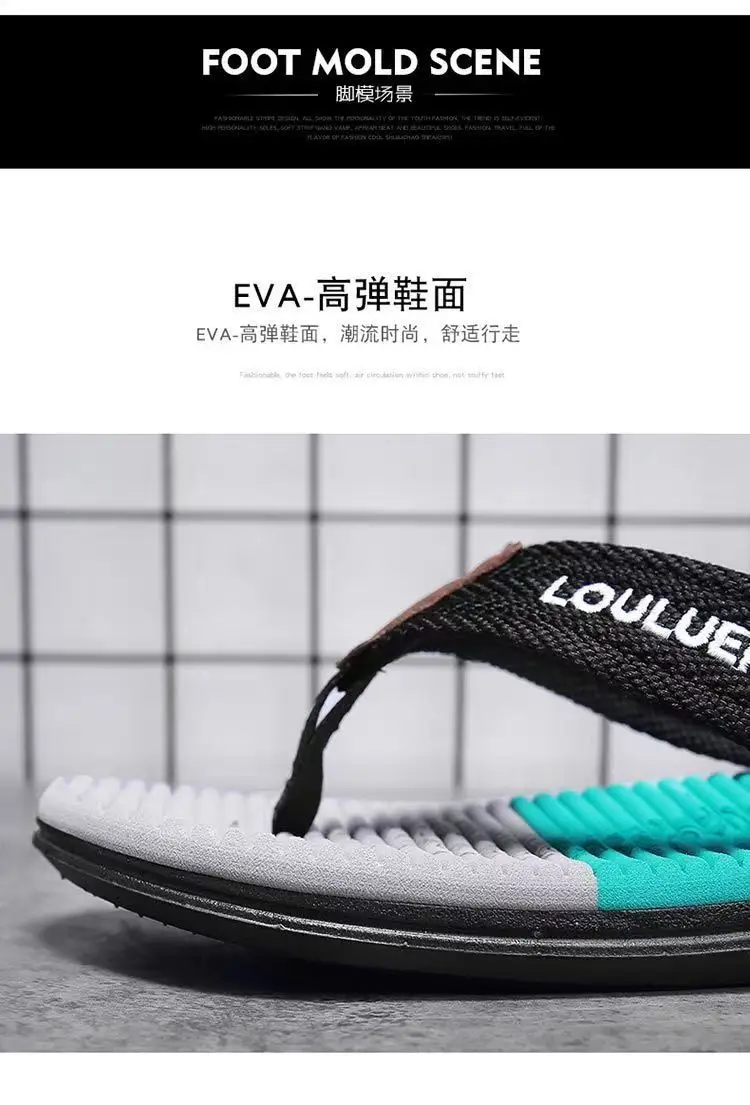 Cross-border flip-flops men's trendy outwear flip-flops summer beach shoes in stock wholesale men slippers — feature 7