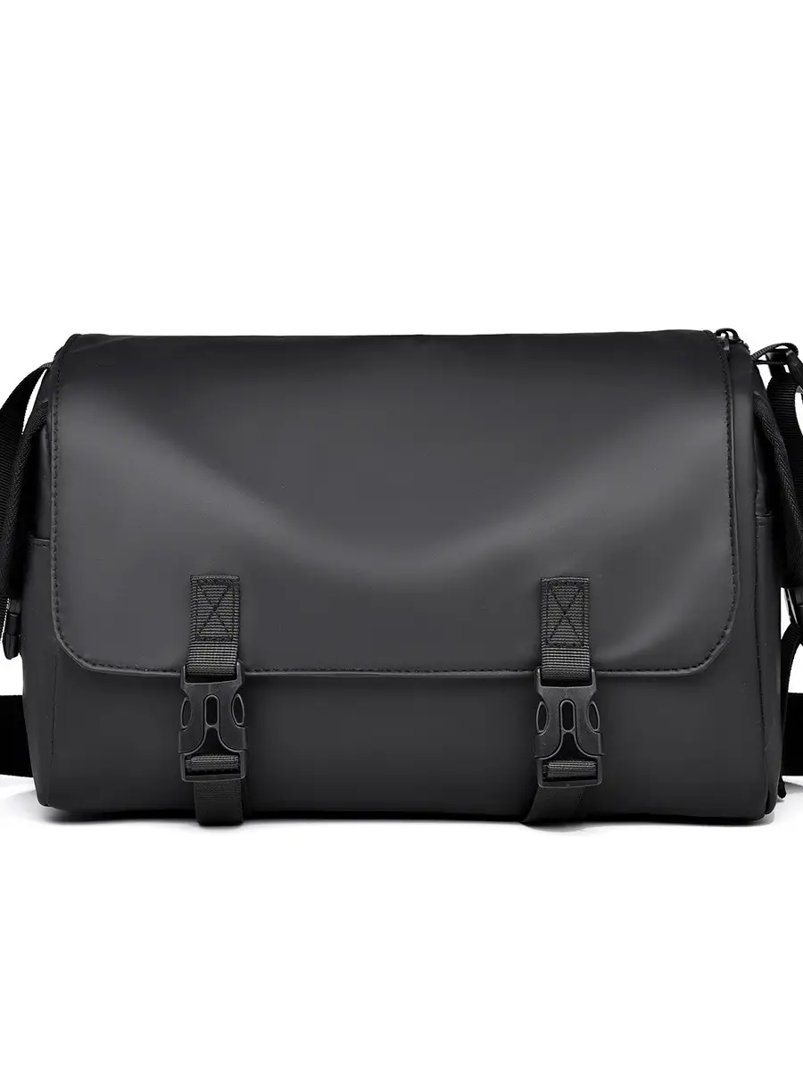 Black PU Crossbody Bag for Business Men Large Capacity - Image 6