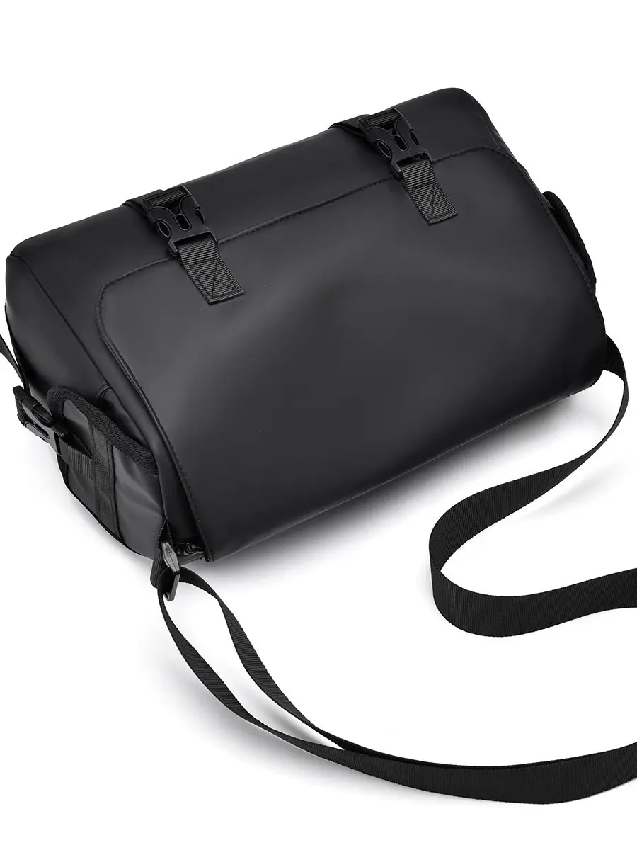 Black PU Crossbody Bag for Business Men Large Capacity - Image 7