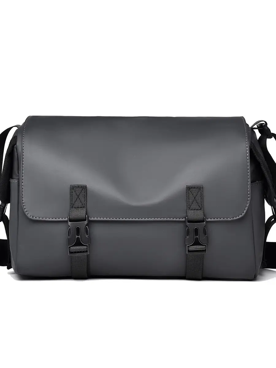 Black PU Crossbody Bag for Business Men Large Capacity - Image 9