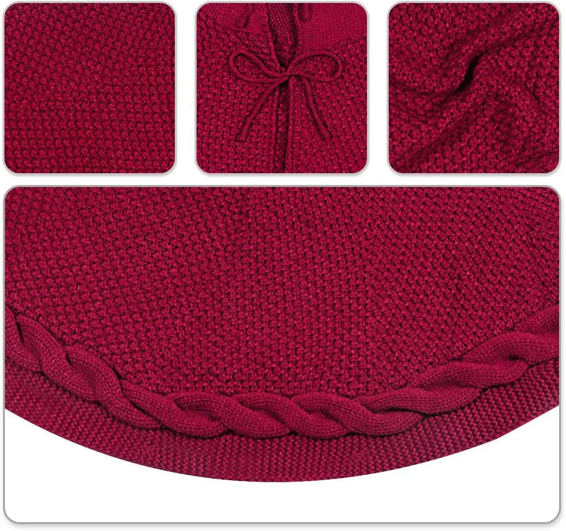 Red Knitted Christmas Tree Apron 48x122cm — feature 11