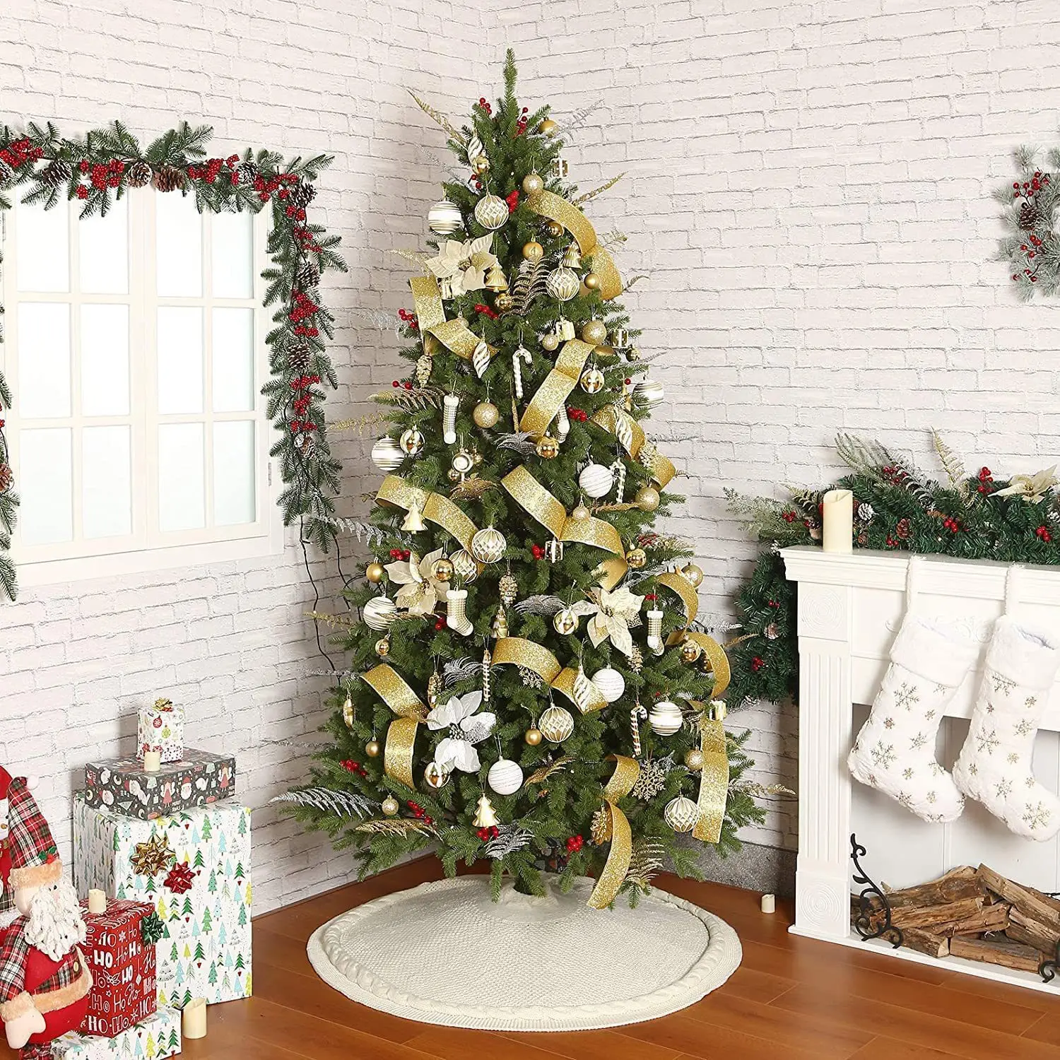Red Knitted Christmas Tree Apron 48x122cm — feature 8